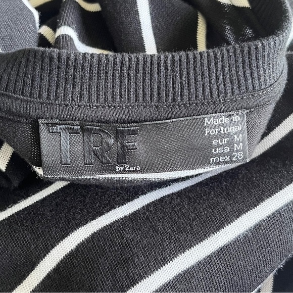 TRF by Zara Striped Cotton Knit 3/4 Sleeve A-line Dress Size M - Picture 11 of 14